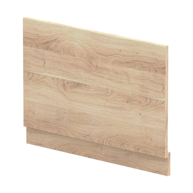 Nuie Bath Panels 800mm Bath End Panel Contemporary Bleached Oak MFC Textured Woodgrain 560x780x36mm