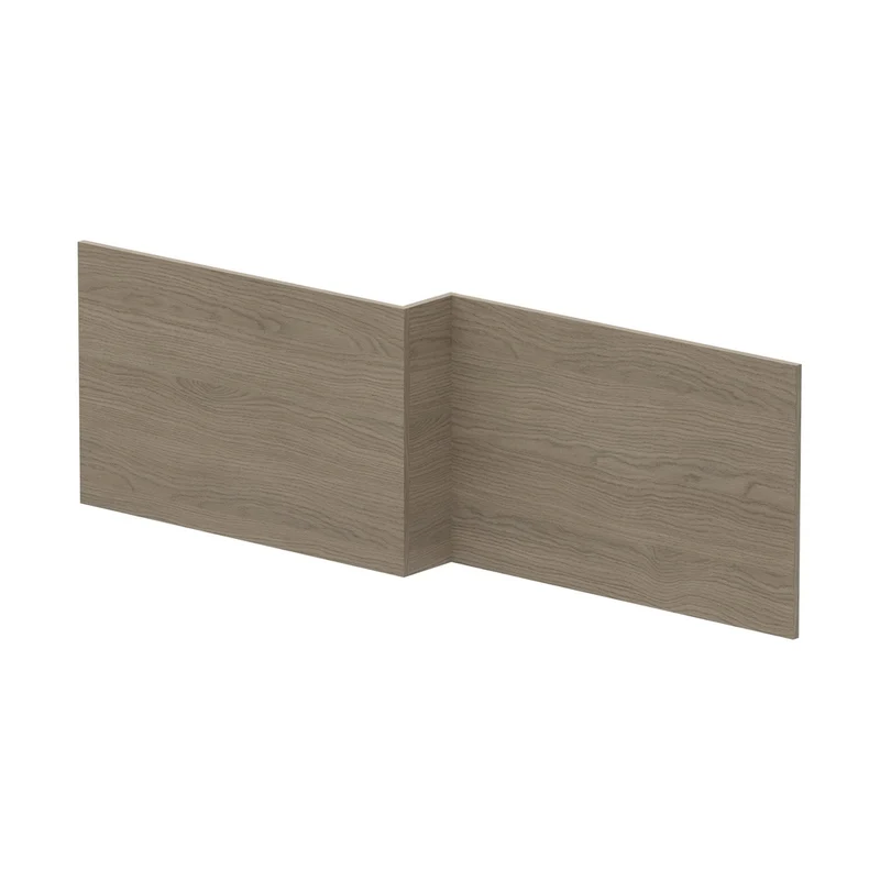 Nuie Shower Bath Front Panel (1700mm) Contemporary Solace Oak MFC Textured Woodgrain 520x1698x163mm