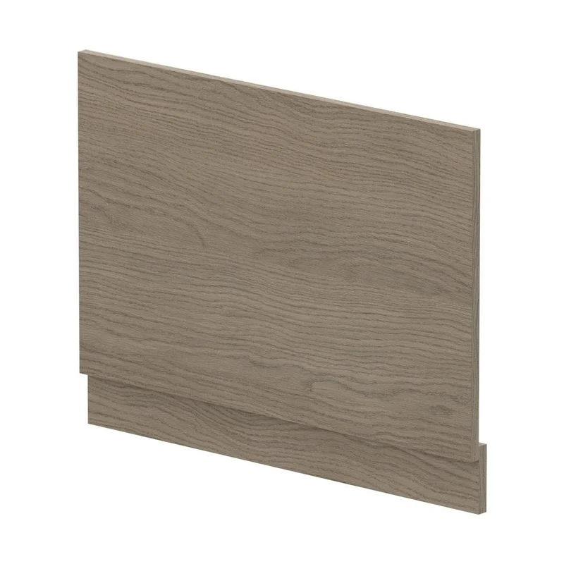 Nuie Bath Panels Straight End Panel & Plinth (750mm) Contemporary Solace Oak MFC Textured Woodgrain 560x730x36mm