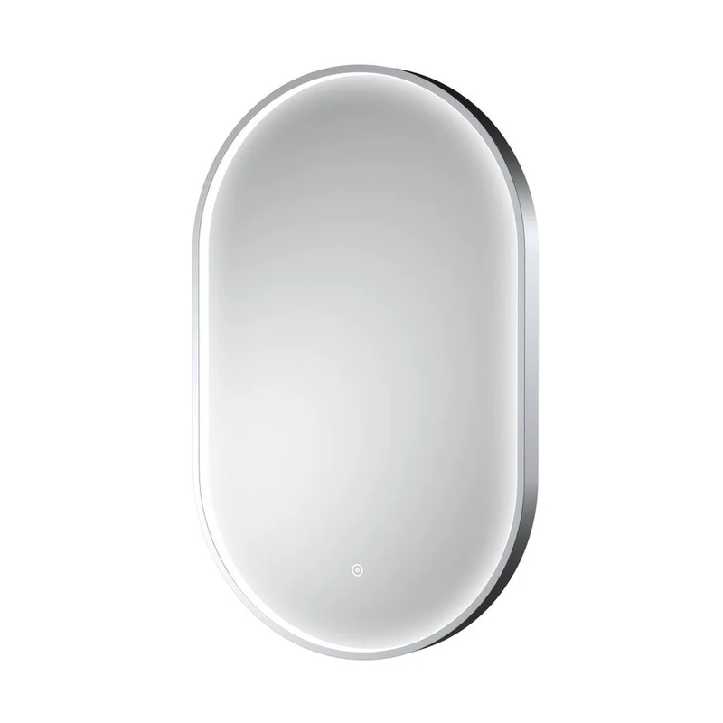 Nuie Columba Polished Chrome Frame Led Mirror - 800 X 500mm Contemporary Aluminium 800x500x47mm
