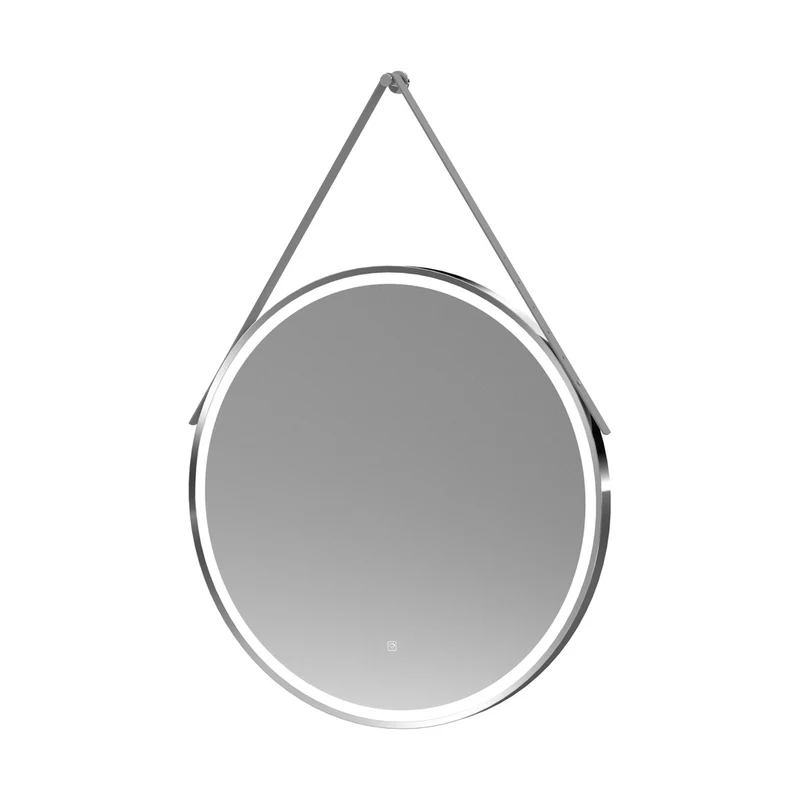 Nuie Framed Led Touch Sensor Mirrors 800mm Round Illuminated Mirror Contemporary Chrome Aluminium 800x800x40mm