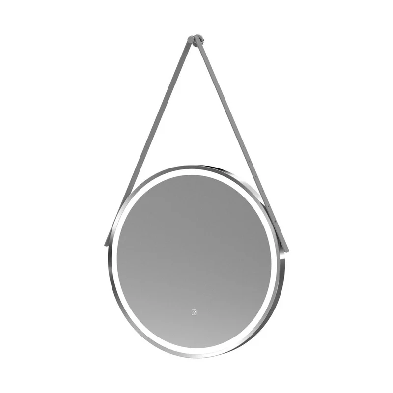 Nuie Framed Led Touch Sensor Mirrors 600mm Round Illuminated Mirror Contemporary Chrome Aluminium 600x600x40mm