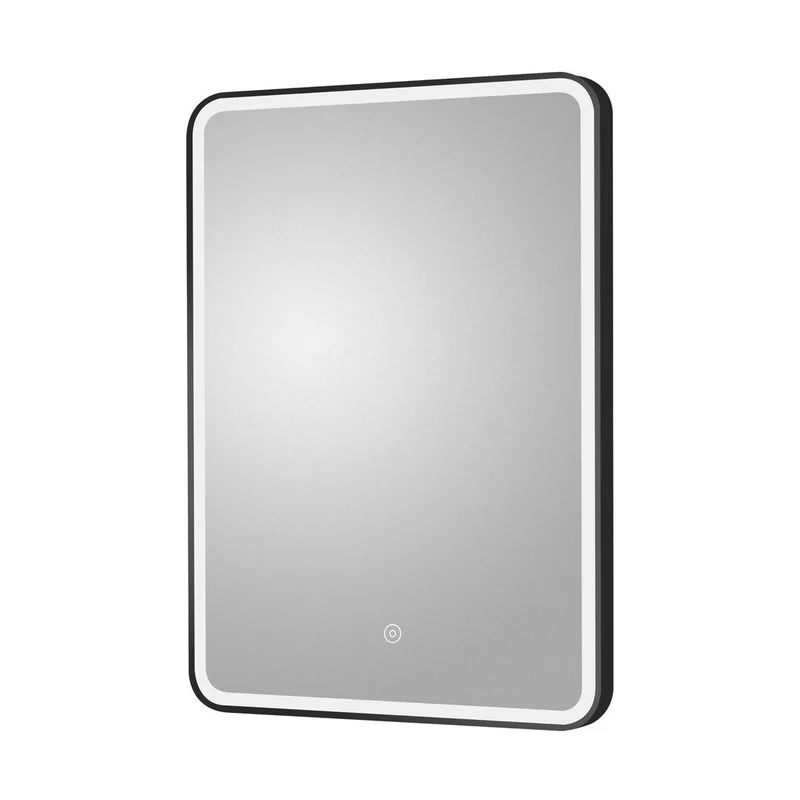 Nuie Framed Led Touch Sensor Mirrors 700 X 500 Black Framed Mirror Contemporary Matt Black Aluminium 700x500x40mm
