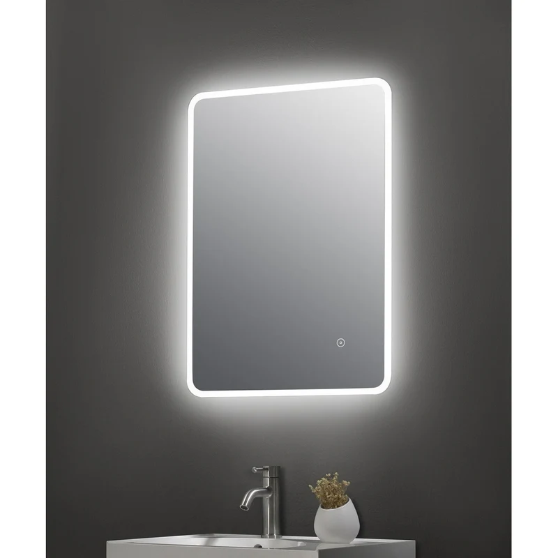 Nuie Led Touch Sensor 700 X 500 Ambient Mirror Contemporary Silver Aluminium 700x500x30mm - LQ603