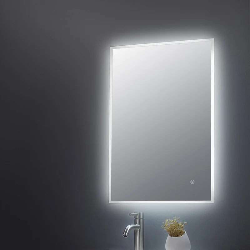 Nuie Led Touch Sensor 700 X 500 Ambient Mirror Contemporary Silver Aluminium 700x500x30mm - LQ602