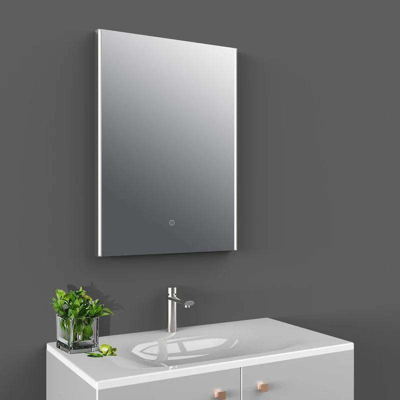 Nuie Led Touch Sensor 700 X 500 Led Mirror Contemporary Silver Aluminium 700x500x33mm