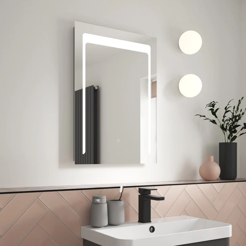 Nuie Led Touch Sensor 700 X 500 Led Mirror Contemporary Silver Aluminium 700x500x45mm