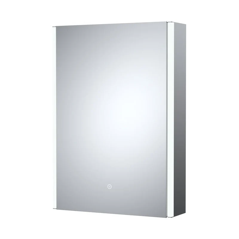 Nuie Single Door Mirror Cabinets 500mm Mirror Cabinet Contemporary Silver Aluminium 700x500x140mm