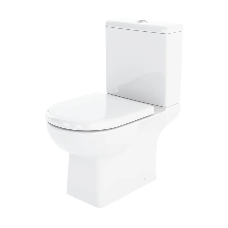 Nuie Asselby Close Coupled Wc Contemporary White Vitreous China 810x410x670mm
