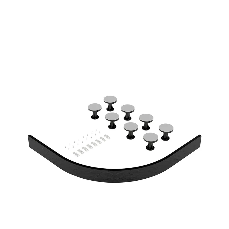 Nuie Leg Sets And Plinths Leg Set Suitable For 1000-1200 Quad & Offset Trays Contemporary Grey Slate ABS 12x1000x12mm