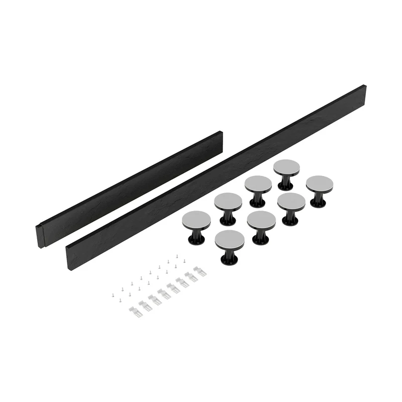 Nuie Leg Sets And Plinths Leg Set Suitable For 1100-1200 Rectangular Trays Contemporary Grey Slate ABS 105x105x20mm