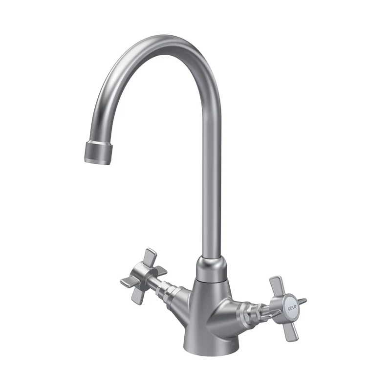 Nuie Traditional Mono Sink Mixer Brushed Nickel Brass 345x180x165mm