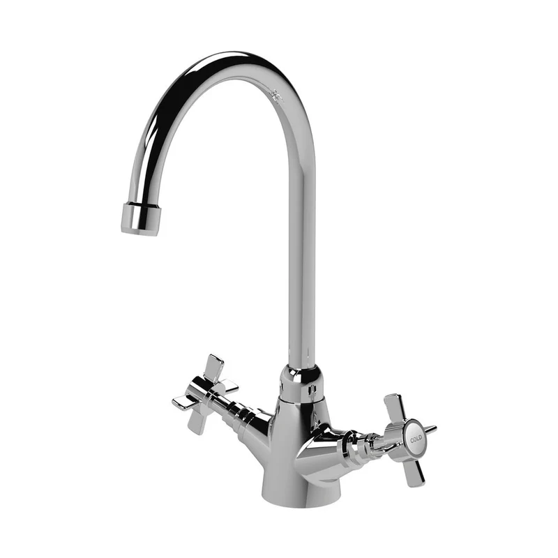Nuie Traditional Mono Sink Mixer Chrome Brass 345x180x165mm