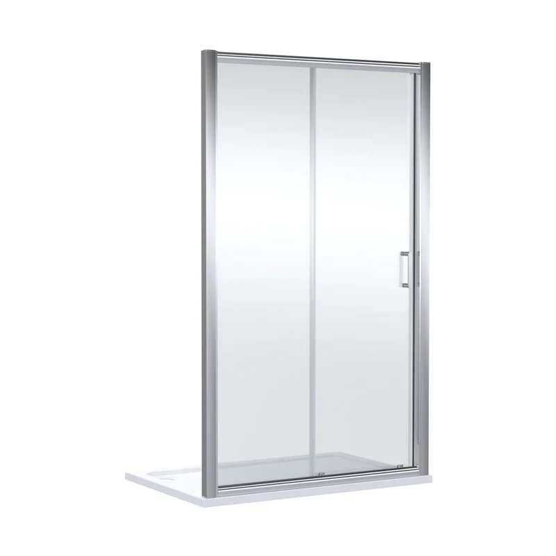 Nuie Lucie 1200mm Sliding Shower Door - Chrome Contemporary Aluminium,glass 1900x1190x31mm