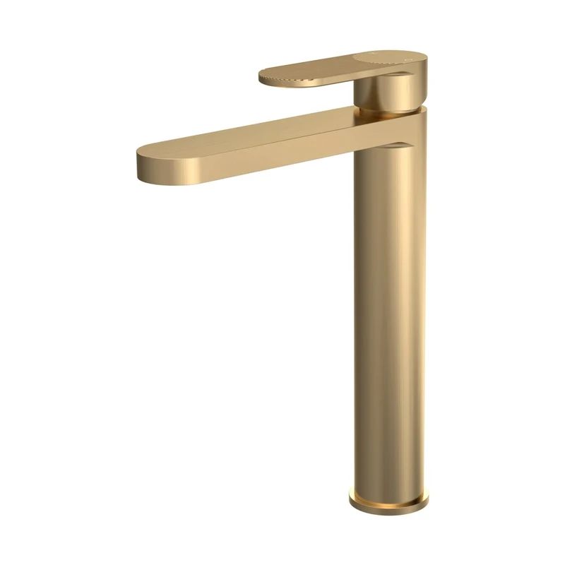 Nuie Cyprus High Rise Mono Basin Mixer Contemporary Brushed Brass Brass 290x52x190mm
