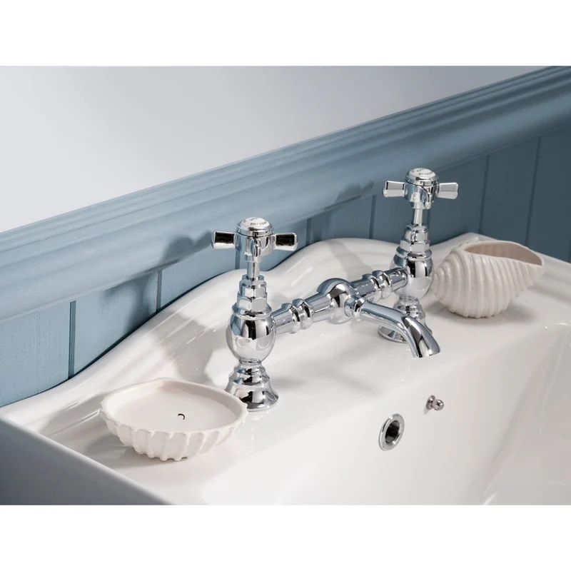 Nuie Beaumont Luxury Basin Mixer Traditional Chrome Brass 140x40x240mm