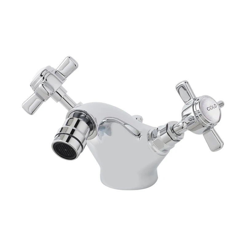 Nuie Beaumont Luxury Mono Bidet Mixer Traditional Chrome Brass 95x50x135mm