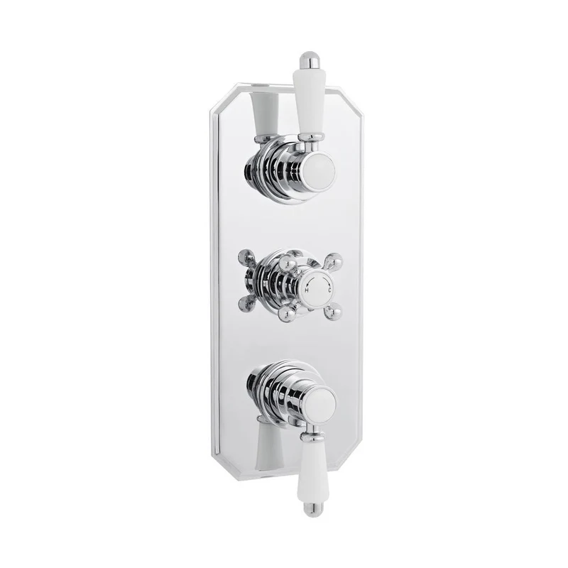Nuie Victorian Triple Thermostatic Shower Valve Traditional Chrome Brass ABS 280x120x135mm - ITY317