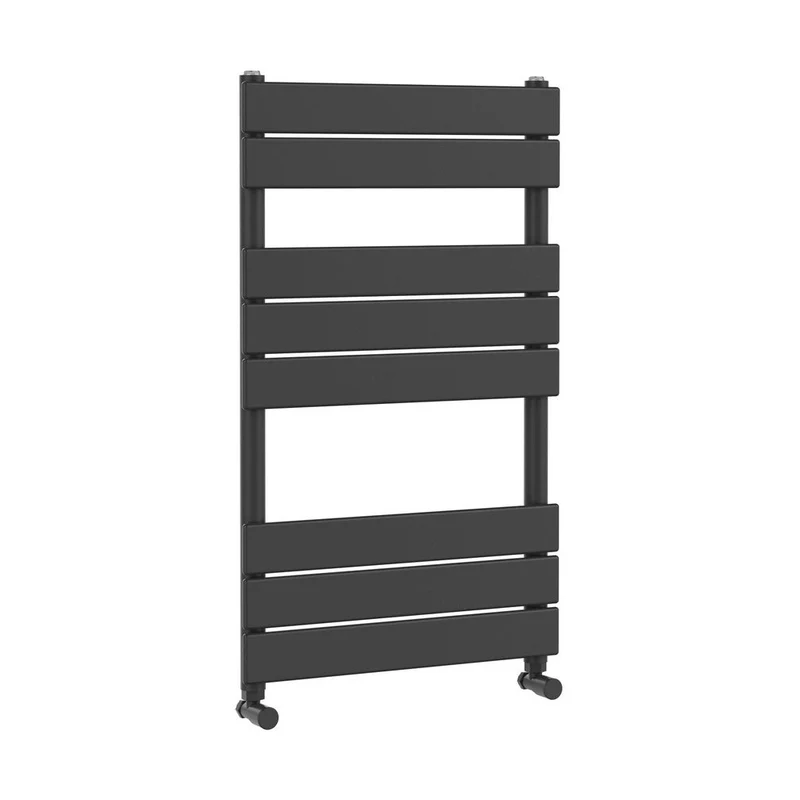 Nuie Piazza Square Flat Towel Radiator 840x500 Contemporary Anthracite Steel 840x500x30mm