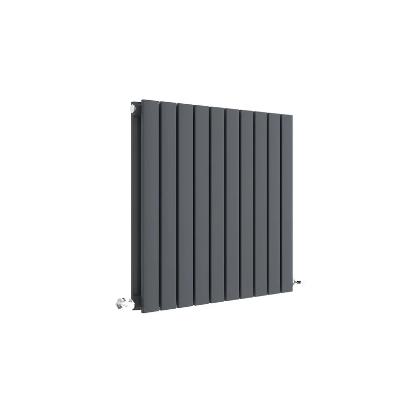 Nuie Sloane Horizontal Double Panel Radiator 600 X 586 Contemporary Anthracite Steel 600x586x72mm