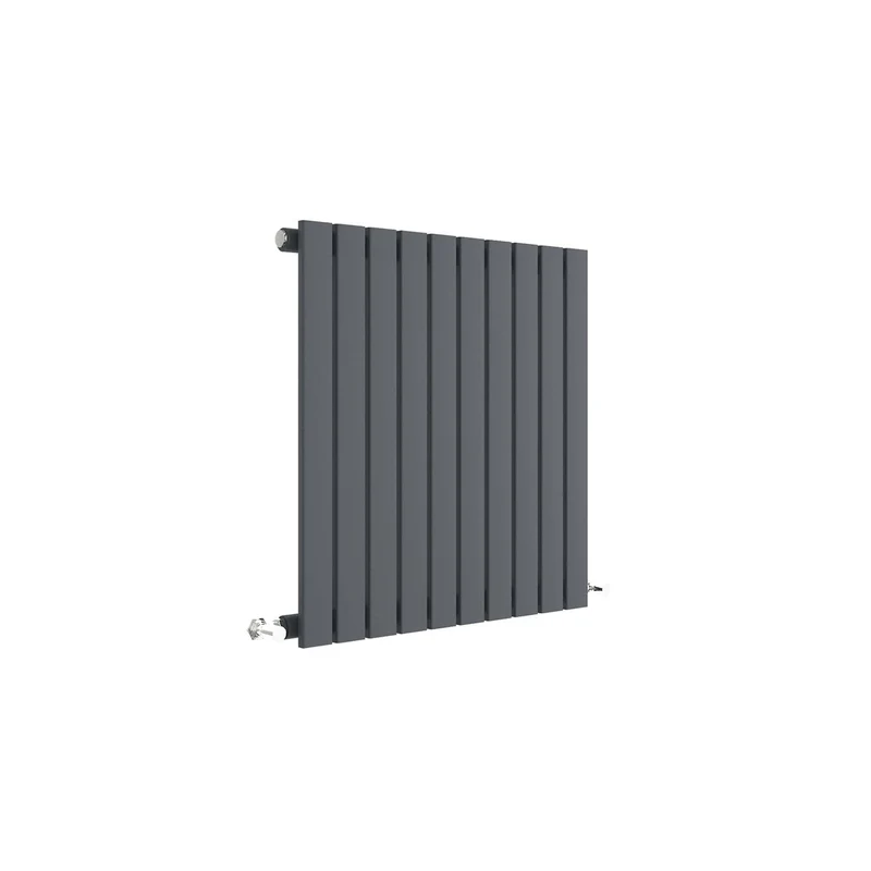 Nuie Sloane Horizontal Single Panel Radiator 600 X 586 Contemporary Anthracite Steel 600x586x53mm