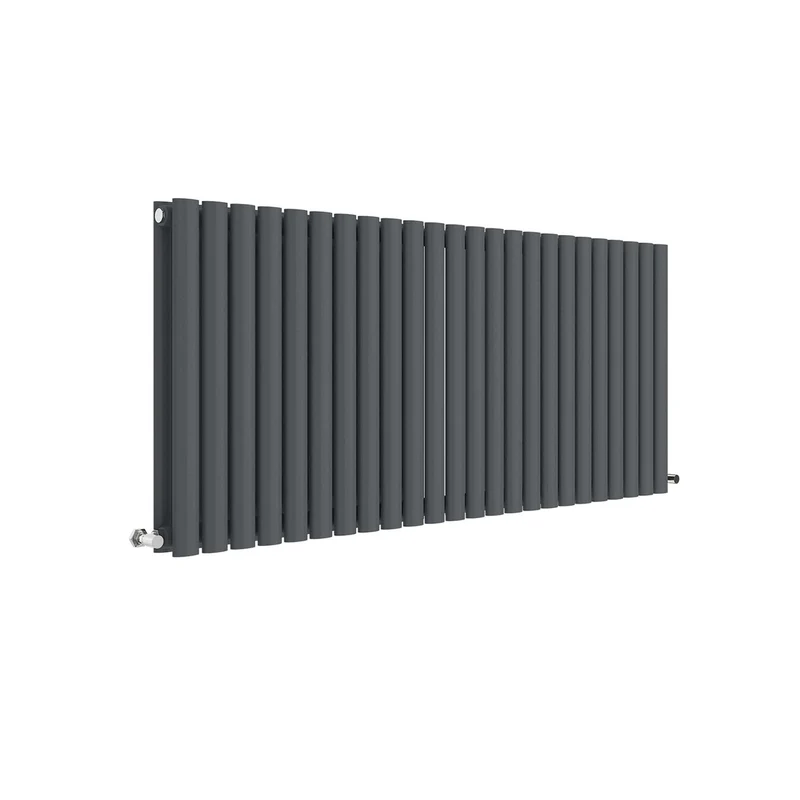 Nuie Revive Horizontal Double Panel Radiator 600 X 1398 Contemporary Anthracite Steel 600x1398x78mm