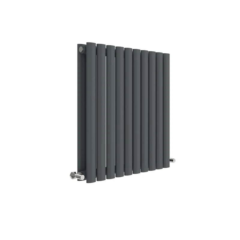 Nuie Revive Horizontal Double Panel Radiator 600 X 586 Contemporary Anthracite Steel 600x586x78mm