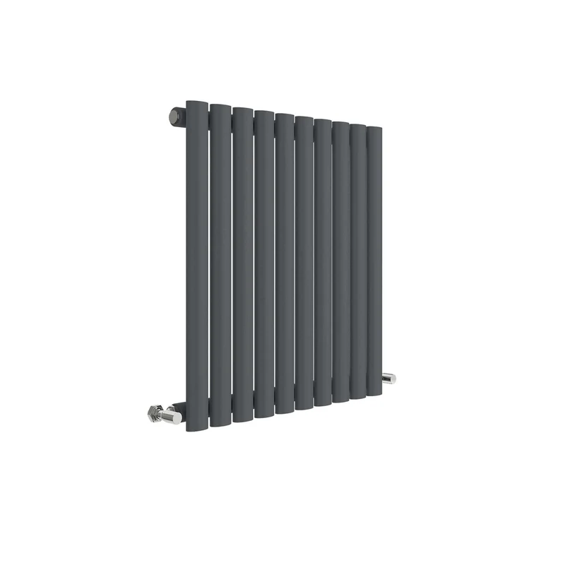 Nuie Revive Horizontal Single Panel Radiator 600 X 586 Contemporary Anthracite Steel 600x586x55mm
