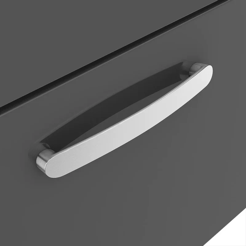 Cape 500mm Wall Hung Single Drawer Vanity Unit & Minimalist Basin - Gloss Grey