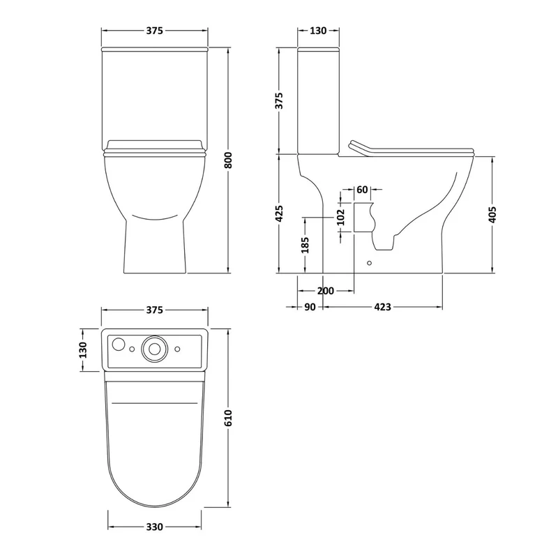 Lana Compact Rimless Close Coupled Toilet & Soft Close Seat