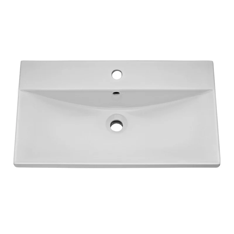 Cape 800mm Wall Hung Single Drawer Vanity Unit & Thin Edge Basin - Gloss White