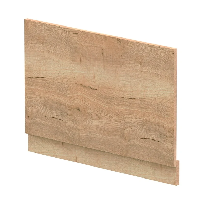 Nuie Bath Panels 800mm Bath End Panel Contemporary Autumn Oak MFC Textured Woodgrain 560x780x36mm