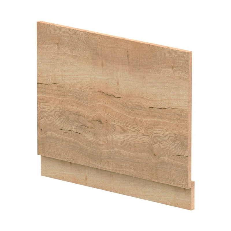 Nuie Bath Panels 700mm Bath End Panel & Plinth Contemporary Autumn Oak MFC Textured Woodgrain 560x680x36mm