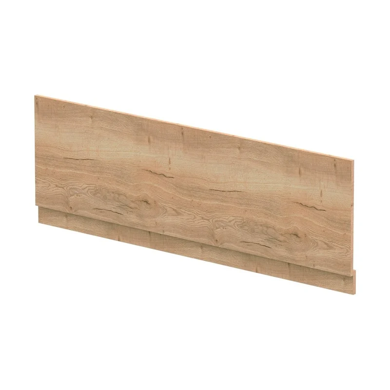 Nuie Bath Panels 1700mm Bath Front Panel & Plinth Contemporary Autumn Oak MFC Textured Woodgrain 560x1695x36mm