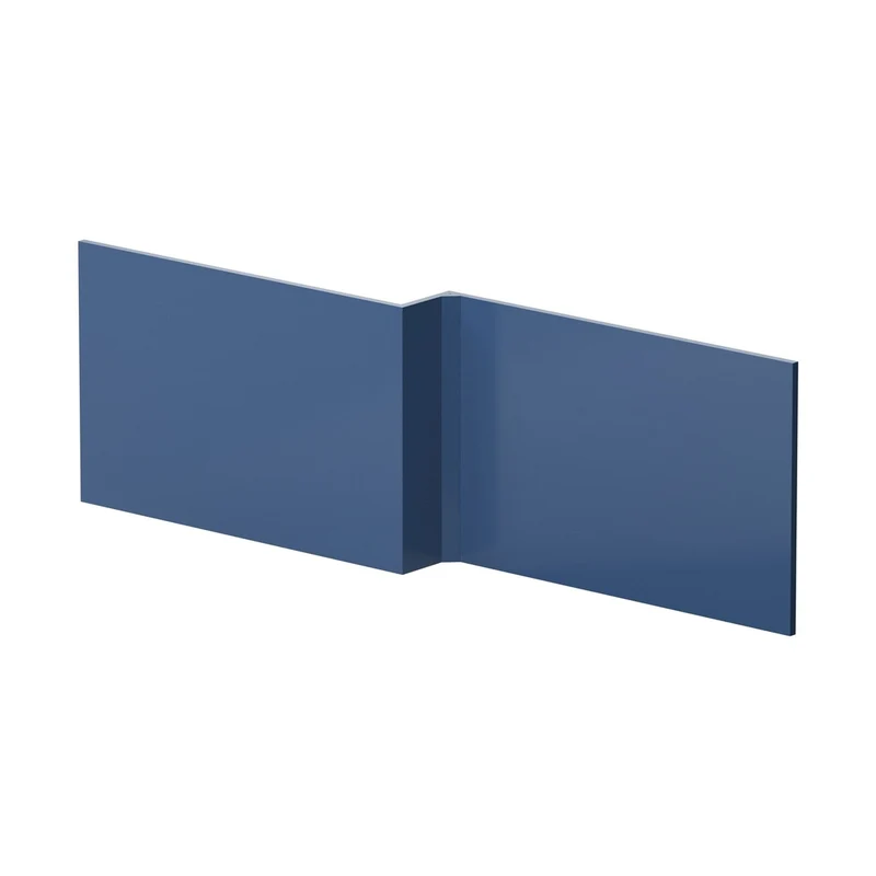 Nuie Urban 1700mm Square Shower Bath Front Panel Contemporary Satin Blue MDF Painted Matt 540x1698x163mm