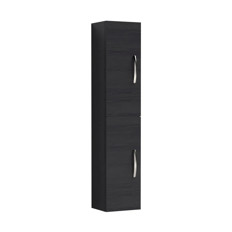Nuie Athena 300mm Tall Unit (2 Door) Contemporary Charcoal Black MFC Textured Woodgrain 1433x300x235mm
