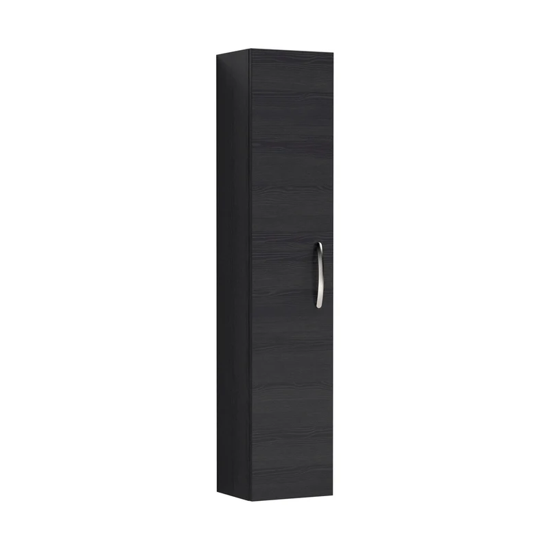 Nuie Athena 300mm Tall Unit (1 Door) Contemporary Charcoal Black MFC Textured Woodgrain 1433x300x235mm
