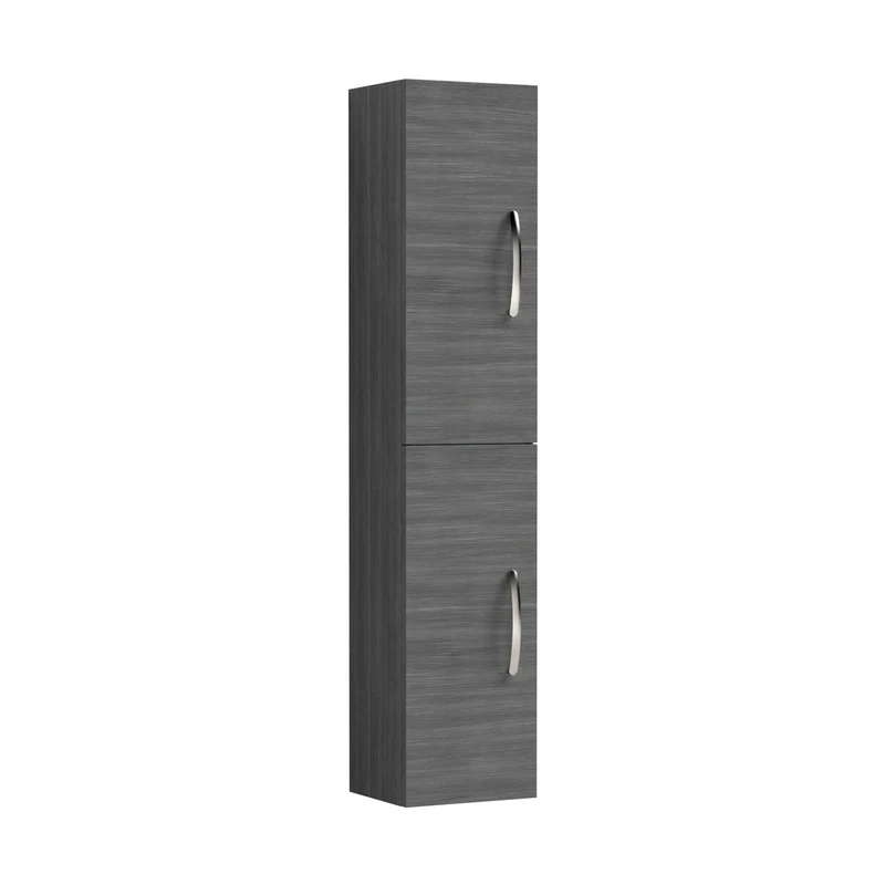 Nuie Athena 300mm Tall Unit (2 Door) Contemporary Graphite Grey Woodgrain MFC Textured Woodgrain 1433x300x235mm