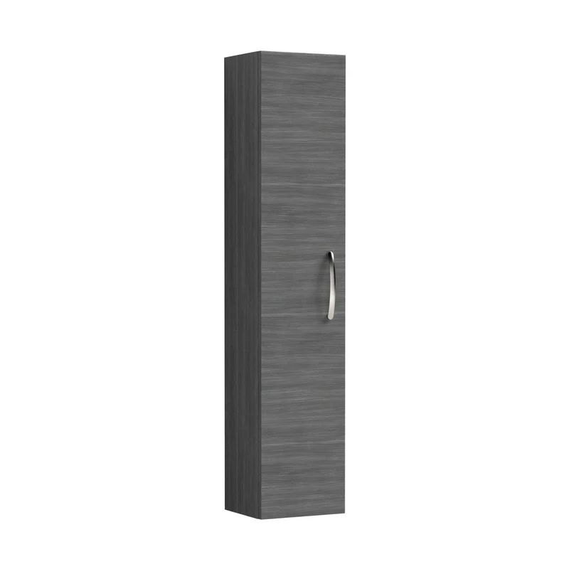 Nuie Athena 300mm Tall Unit (1 Door) Contemporary Graphite Grey Woodgrain MFC Textured Woodgrain 1433x300x235mm