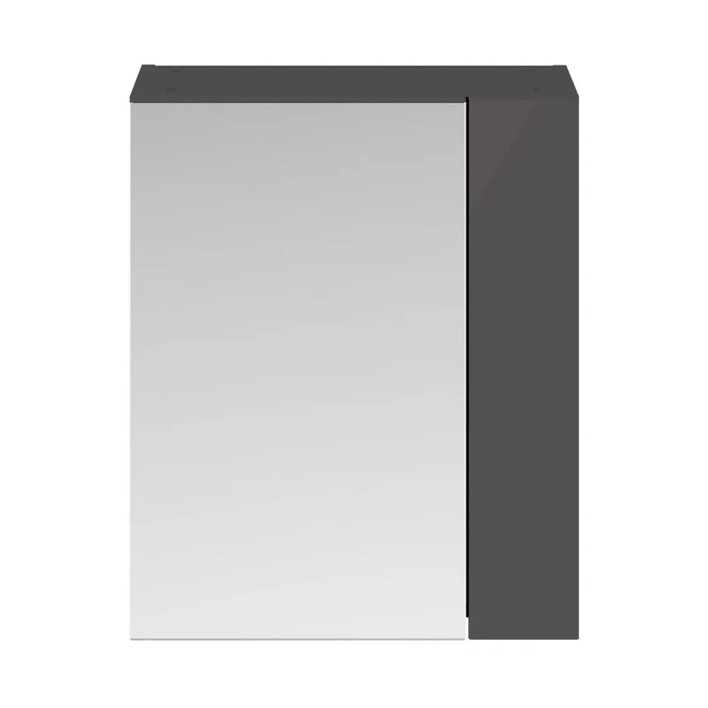 Nuie Athena 600mm Mirror Unit (75/25) Contemporary Gloss Grey MFC Painted Gloss 713x600x162mm