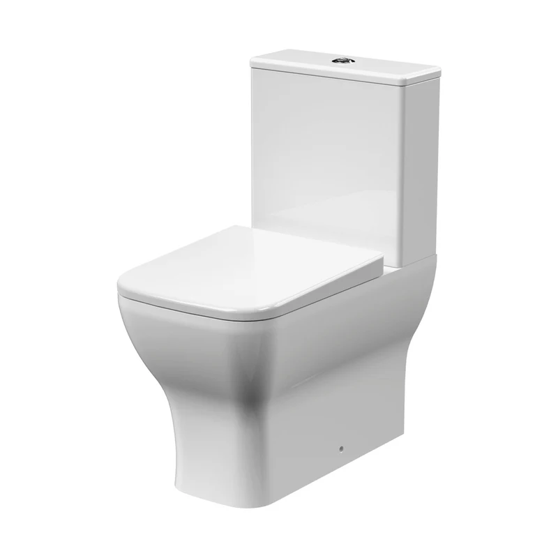 Nuie Ava Flush Rimless Pan, Cistern & Soft Close Seat Contemporary White Vitreous China 795x385x613mm