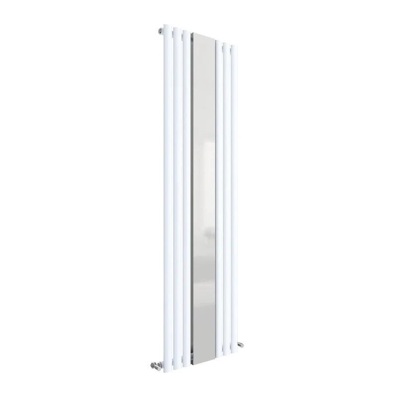 Nuie Revive Single Panel Radiator With Mirror 1800 X 499 Contemporary White High Gloss Steel 1800x499x55mm