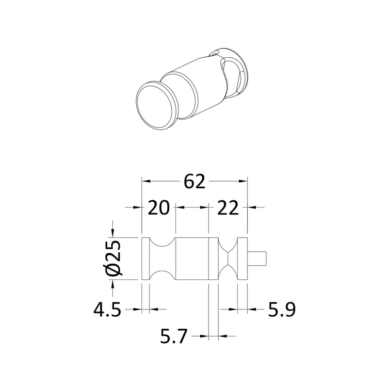 Nuie Heating Extras Revive Radiator Robe Hook Contemporary Chrome Stainless Steel 62x25x25mm