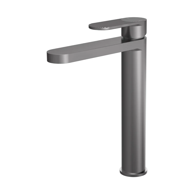 Nuie Cyprus High Rise Mono Basin Mixer Contemporary Brushed Pewter Brass 290x52x190mm
