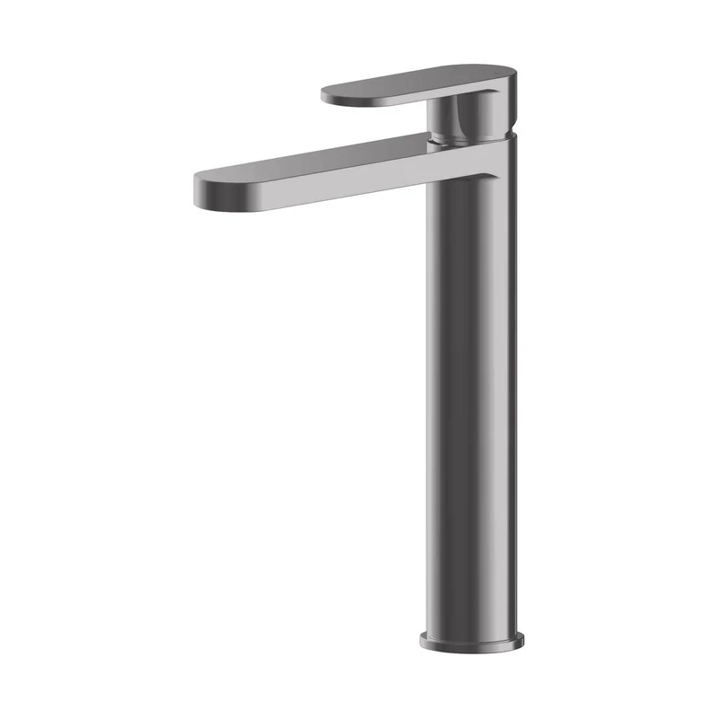 Nuie Binsey High Rise Mono Basin Mixer Contemporary Brushed Pewter Brass 290x52x187mm