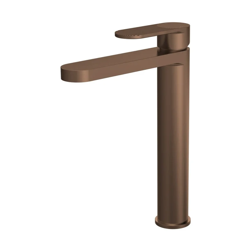 Nuie Cyprus High Rise Mono Basin Mixer Contemporary Brushed Bronze Brass 290x52x190mm