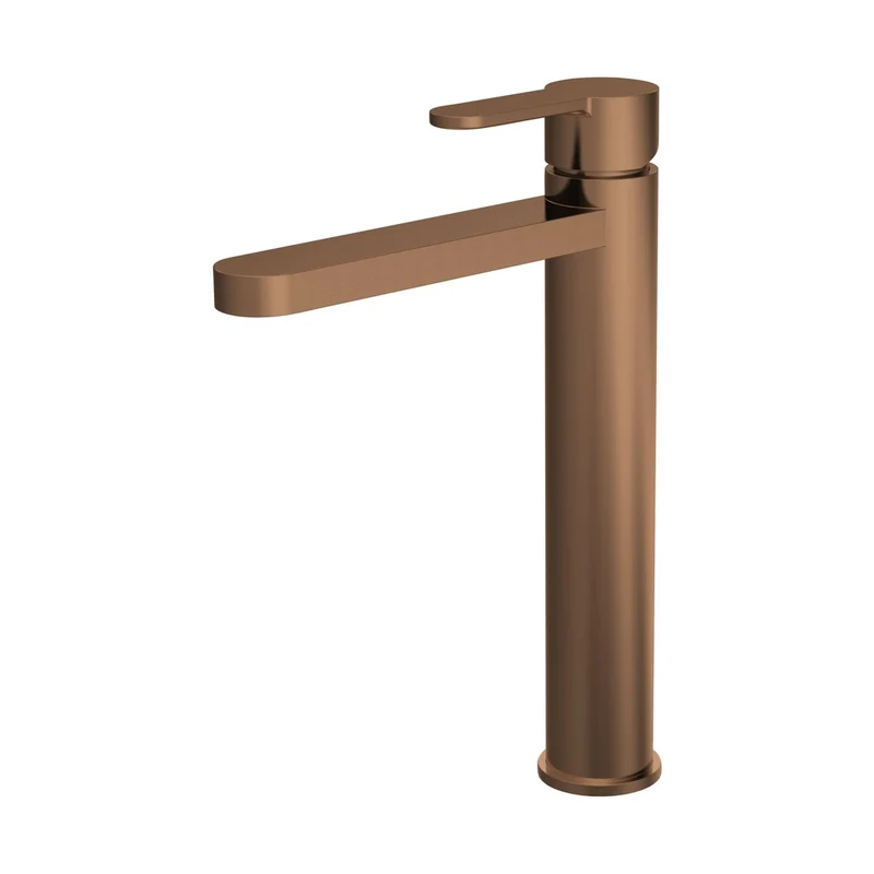 Nuie Arvan High Rise Mono Basin Mixer Contemporary Brushed Bronze Brass 290x52x187mm
