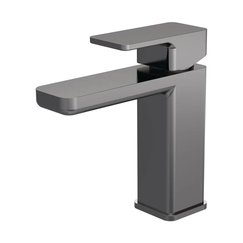 Nuie Windon Mono Basin Mixer With Push Button Waste Contemporary Brushed Pewter Brass,plastic 160x50x152mm