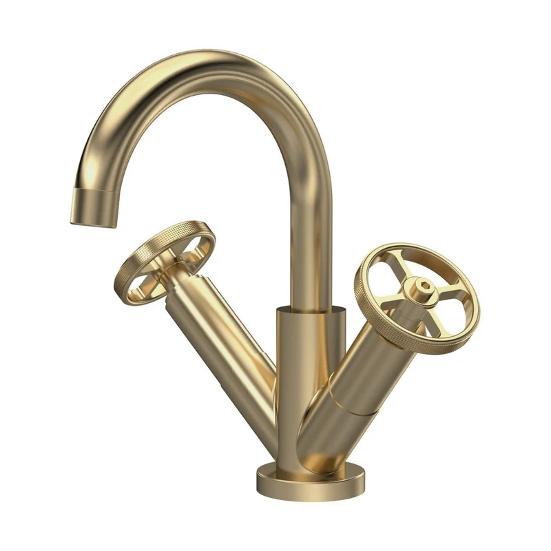 Nuie Revolution Mono Basin Mixer Contemporary Brushed Brass Brass 217x230x175mm