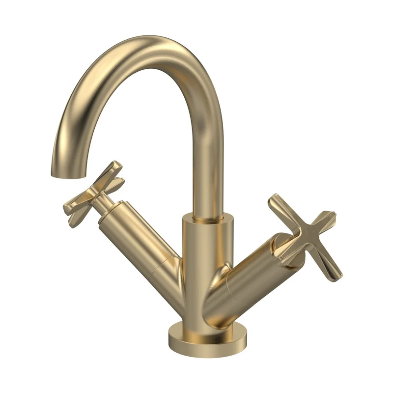 Nuie Aztec Mono Basin Mixer Contemporary Brushed Brass Brass 217x230x175mm
